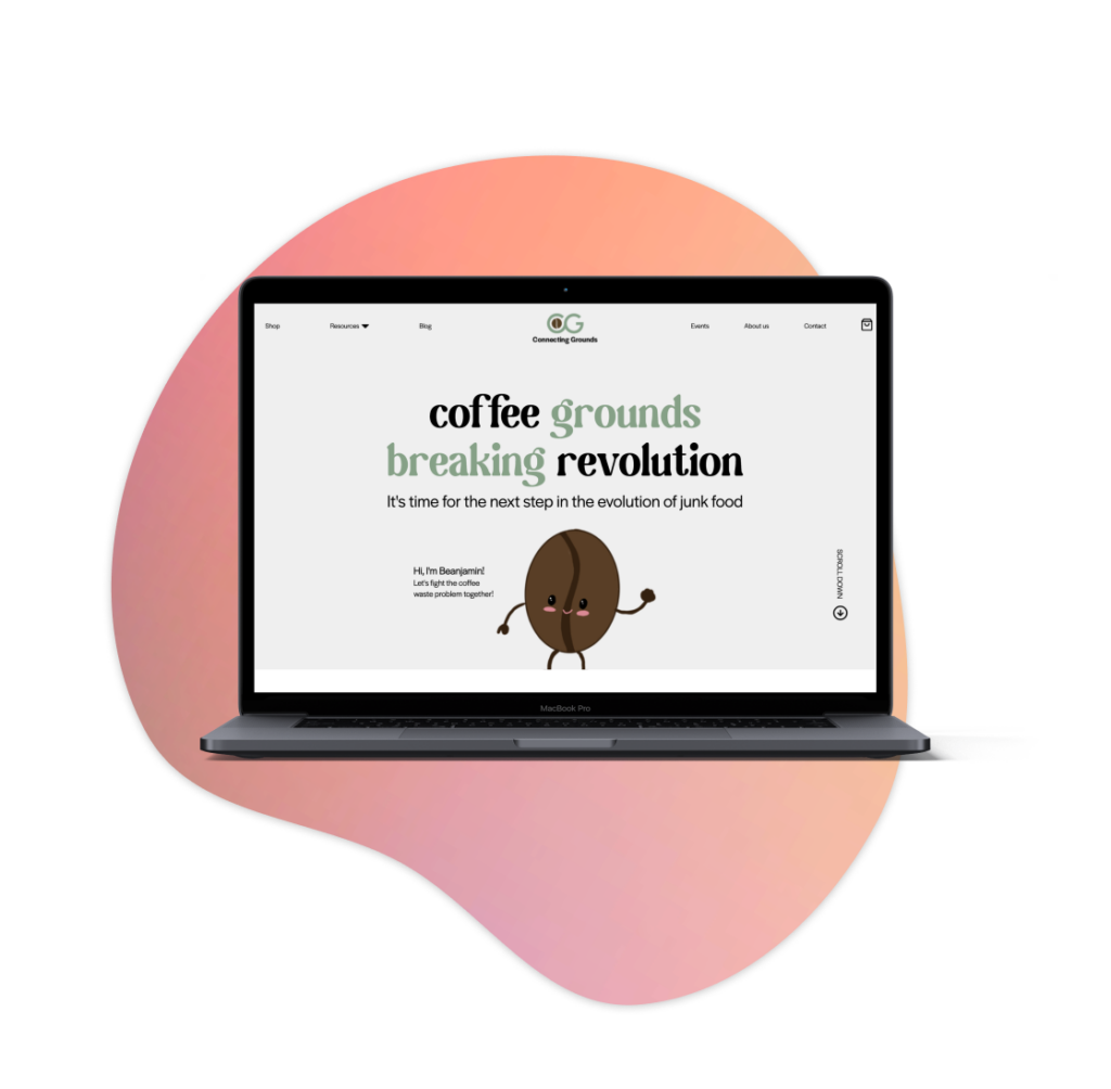 coffee website for sustainable startup